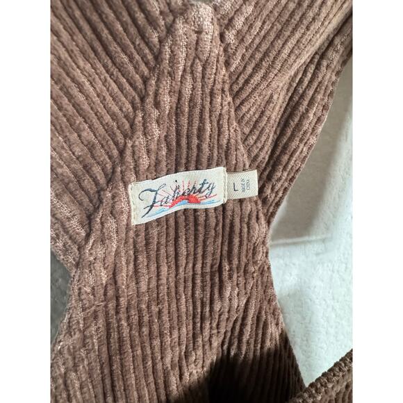 Faherty Womens Brown Corduroy Overall Mini Dress Size Large Teakwood - Picture 4 of 8